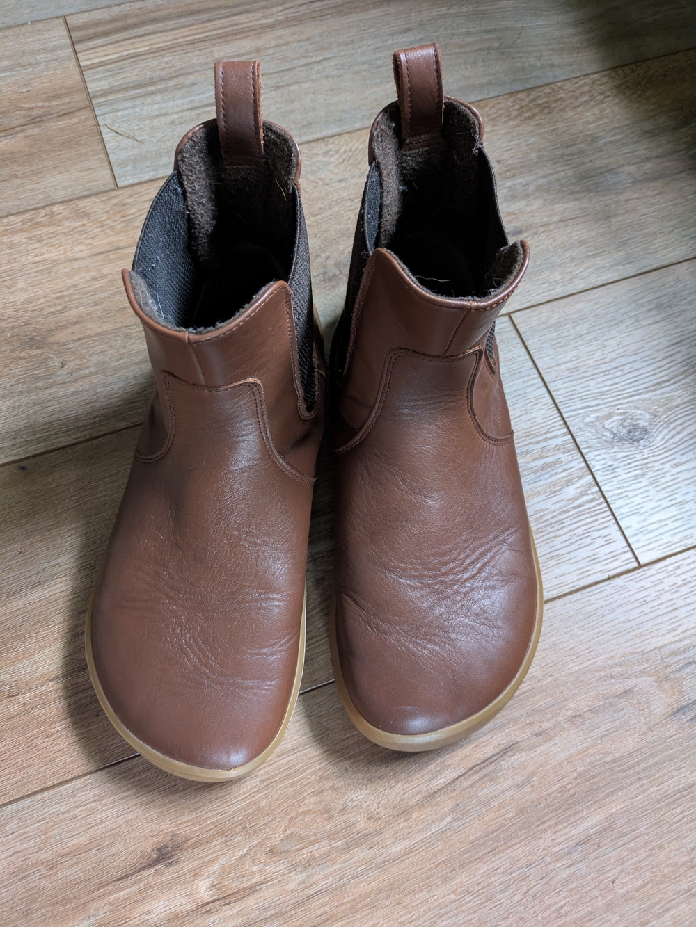 Women's Brown Ankle Booties with Elastic Side Panels
